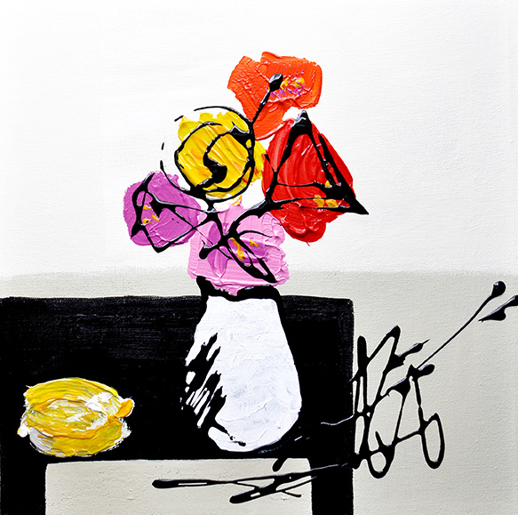 White Vase & Lemon  SOLD  by Katrin Smith